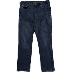 Lauren Ralph Lauren Womens Jeans Sz 12 Classic Straight Stretch Dark Wash Blue